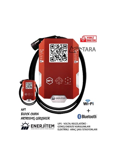 Enerjitem 22 Kw Wifi + Bluetooth Duvara Monte Elektrikli Araç Şarj İstasyonu