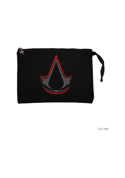 Zepplin Giyim Assassins Creed Logo Redline Siyah Clutch Astarlı Cüzdan