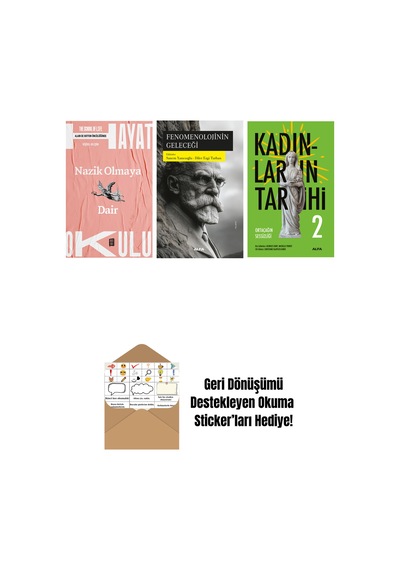 Hayat Okulu - Nazik Olmaya Dair + Fenomenolojinin Geleceği + Kadınların Tarihi 2 Ciltli + Okuma Sticker'ları