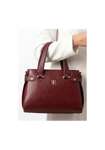 Polo Of Colors Kadın Yumuşak Suni Deri Büyük Boy El Omuz Çantamız 30 23 Cm Bordo