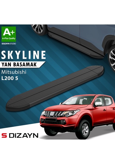 S-dizayn Mitsubishi L200 5 Skyline Siyah Yan Basamak 193 Cm 2015-2019 A+ Kalite