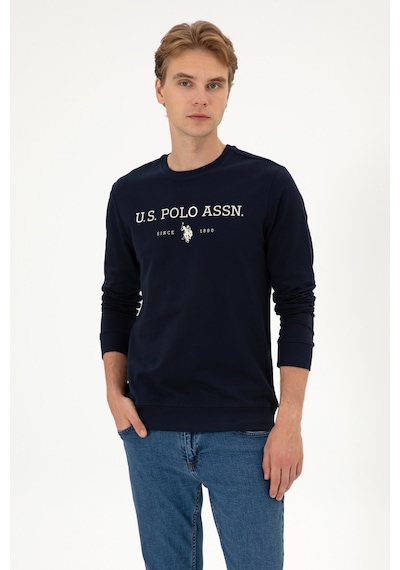U.S. Polo Assn. Erkek Regular Fit Bisiklet Yaka Lacivert İnce Basic Sweatshirt 50313743-VR033