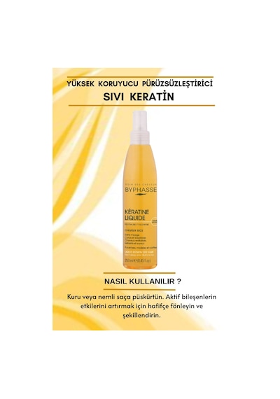 Byphasse Kuru Saçlara Özel Keratin İçerikli Yüksek Koruyucu ve Pürüzsüzleştirici Saç Kremi 250 ML