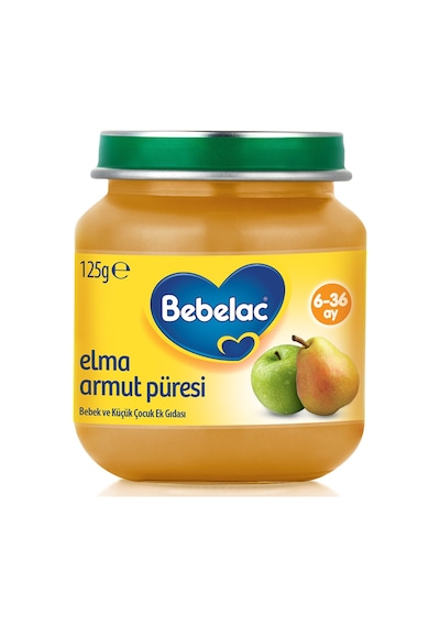 Bebelac Elma Armut Püreli 6-36 Ay Kavanoz Maması 125 G