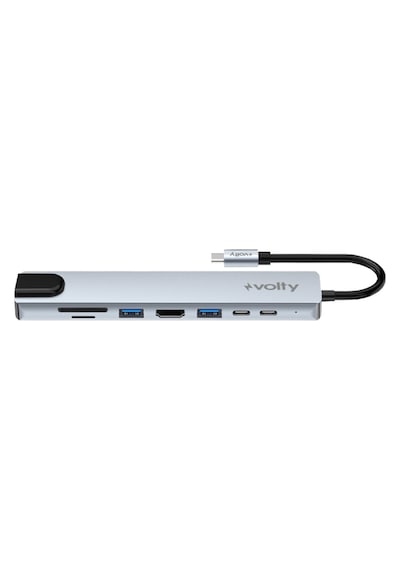 Type-c Çoğaltıcı Hub 8 İn 1 4k Hdmı, 100w Pd, Ethernet, Sd/tf, Usb 3.0 V301001 Standart