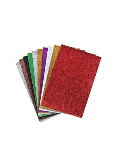Dökülmeyen Simli Fon Kartonu 25x35 Cm 10'lu Karışık Renk