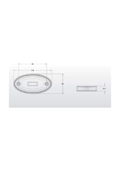 Ahmet Otomotiv Neon Model Ledli Oval Yan Lamba 12v-24v Sarı Renk