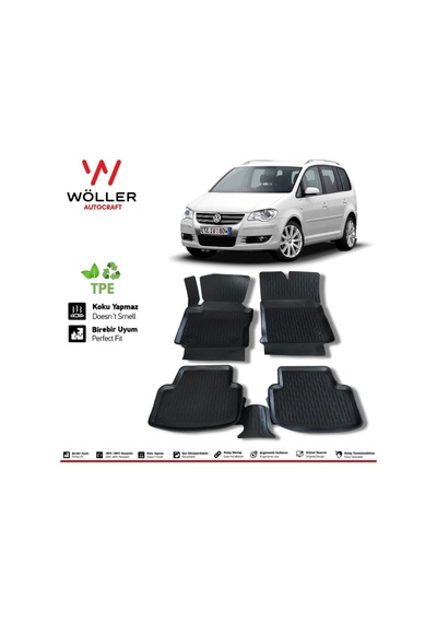 Volkswagen Touran Paspas 2003 Sonrası 3d Havuzlu Paspas
