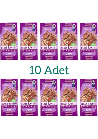 Şeker Ilavesiz Sütlü Çlkolata 100 Gr 10 Lu Paket