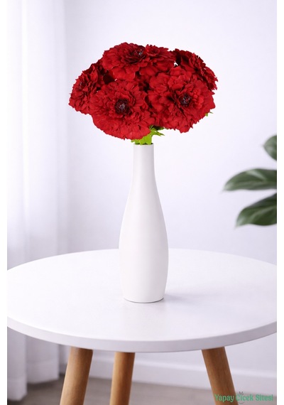 Yapay Çiçek Sitesi Yapay İri Kafalı Gerbera Buketi 6lı Kırmızı