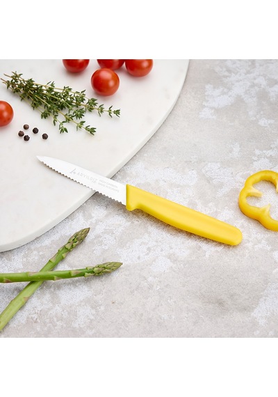 Aryıldız Solo Tırtıklı Sebze Bıçağı Sarı 10 Cm Renkli
