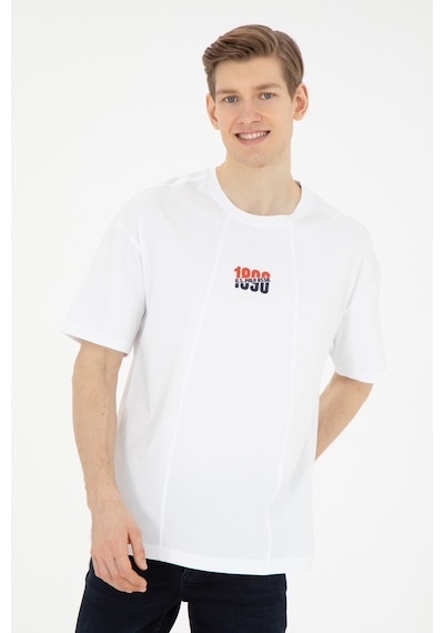 U.S. Polo Assn. Erkek Comfort Fit Bisiklet Yaka Beyaz Tişört 50287049-VR013