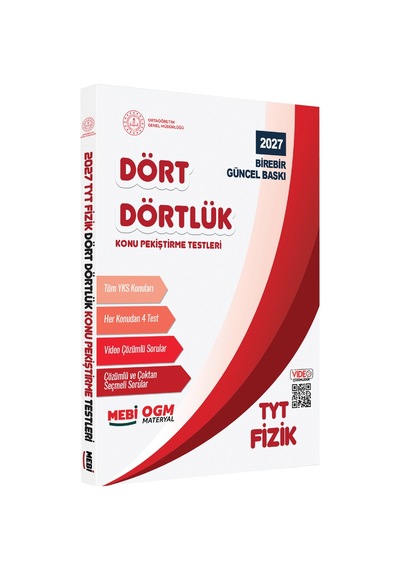2027 YKS-TYT Mebi-ogm Dört Dörtlük Fizik Pekiştirme Testi A4 Renkli Soru Bankası Baskı Ücreti