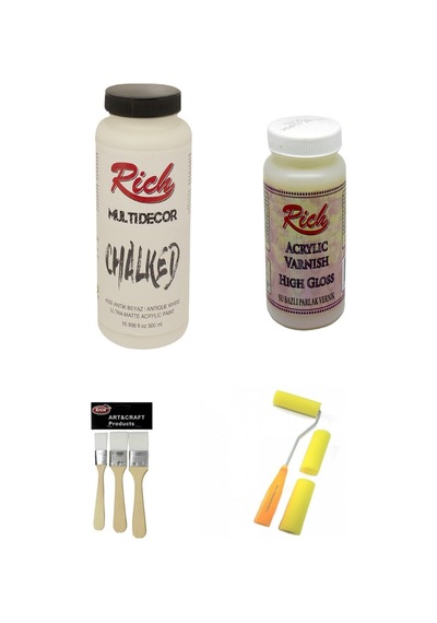 4'lü Boya Seti Chalked Akrilik Boya 4502 - Antik Beyaz 500 Cc Nocolor-844342a9