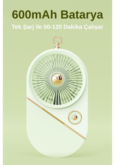 Taşınabililir Mini Usb Şarjlı 3 Kademeli El Vantilatör Fan Soğutucu Ys2528 Yeşil