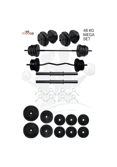 48 Kg Z-Barlı MEGASET Halter Seti Ve Dambıl Seti ,Ağırlık Seti , Fitness Seti