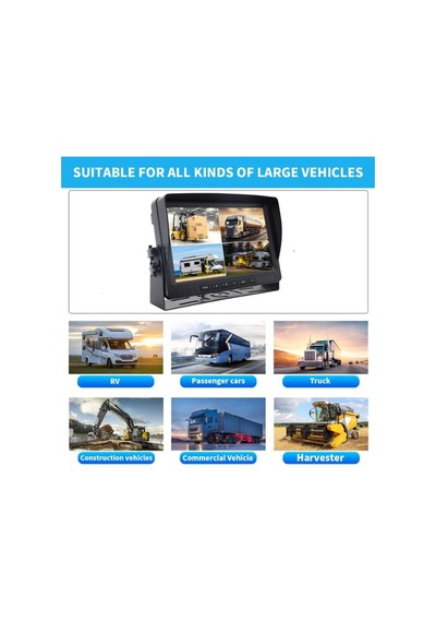 Kablosuz Kamera Sistemi, Endüstriyel , Forklift , Kamyon , Otobüs - 4 Kamera 1 Ekran