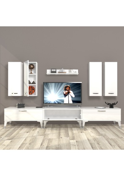 Decoraktiv Eko 8d Slm Silver Tv Ünitesi Tv Sehpası Beyaz