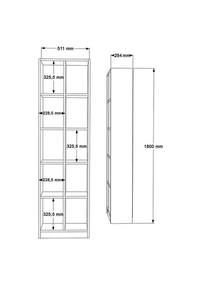 Oscer Geniş Kitaplık 10 Raflı 180cm Beyaz Osc1-w Beyaz