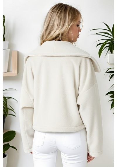 Hiramir Kadın Oversize Yarasa Kol Kısa Mont Füme Ks2534 Taş