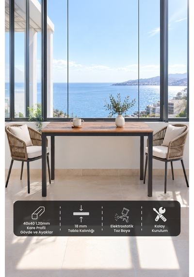 Arpelia Balkon Masası 120 X 45 Cm Antrasit Atlantik Çam