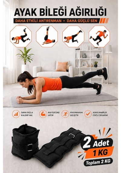 1 Kg Siyah Deluxe Comfort El Ayak Ağırlığı Siyah