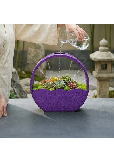 Alvera Self-watering Planter 3d Baskı Kendi Kendini Sulayan Saksı-mor