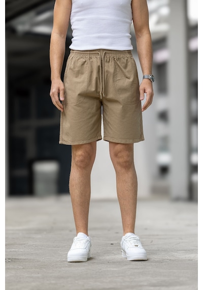 Kite Regular Fit Cepli Kapri Şort - Kahve Kahve