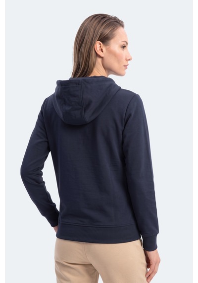 Slazenger Kıron I Kadın Kapüşonlu Lacivert Sweatshırt