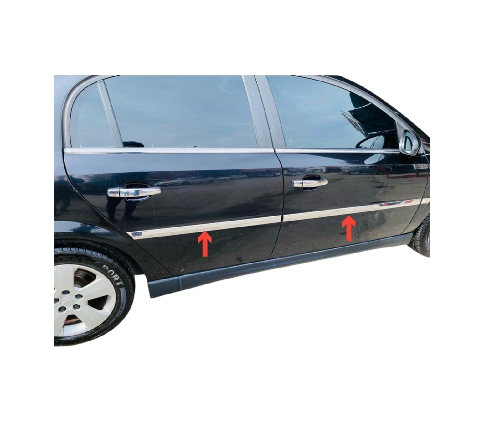 Ueskrom Opel Vectra C 2002-2008 Krom Yan Kapı Çıtası 4 Parça Paslanmaz Çelik
