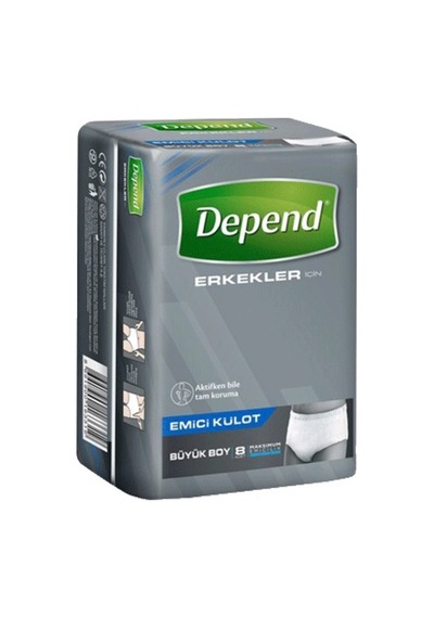 Depend Erkekler Için Ultra Emici Külot Büyük Boy L 8'Li