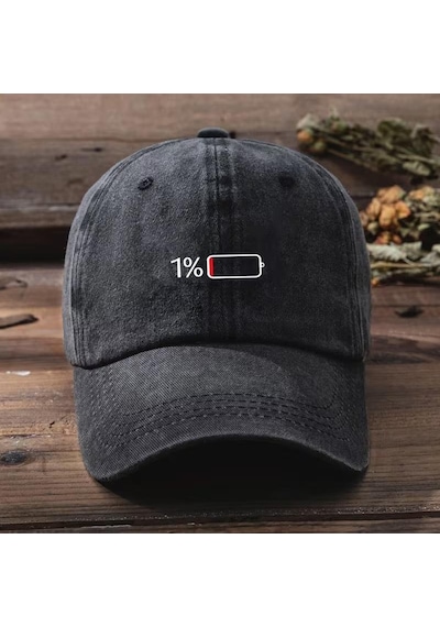 Valkyrie Low Battery Şapka Unisex Vintage Pamuk Ayarlanabilir Baseball Cap Minimal Tasarım Şapka Siyah