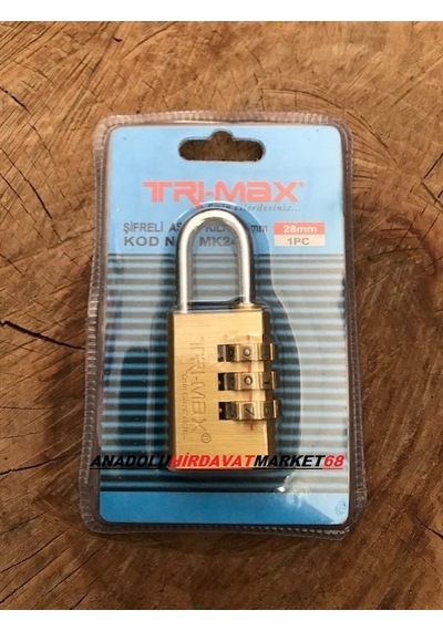 Trimax 28mm Pirinç Şifreli Asma Kilit Mini Şifreli Asma Kilit