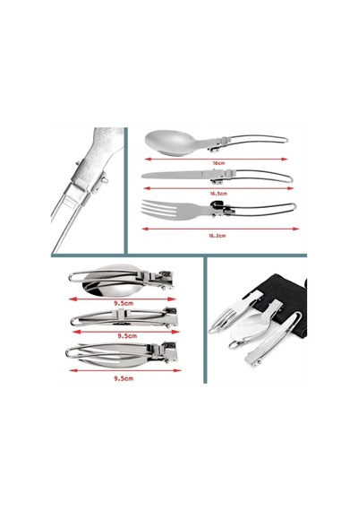 Omeniv 3lü Set Bıçak Çatal Kaşık Paslanmaz Çadır Kamp Outdoor Çok Renkli