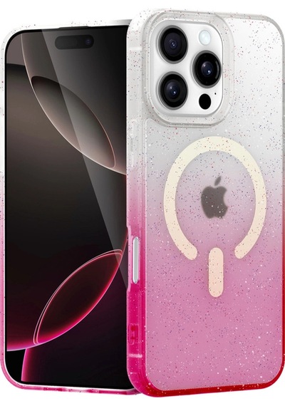 Apple Uyumlu iPhone  16 Pro Max Pummel Shiny Magsafe Kapak - Pembe