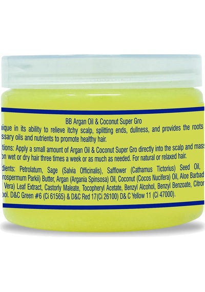 Bronner Bros Super Gro Argan Oil & Coconut Saç Ve Saç Derisi Bakım Kremi 170gr