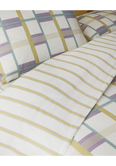English Home Pop Grid Kolay Ütülenir Tek Kişilik Nevresim Seti 160x220 Cm Lila-yeşil