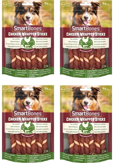 Smartbones Tavuk Sargılı Stick Mini Köpek Ödülü 9 Lu 112 Gr. X 4 Adet