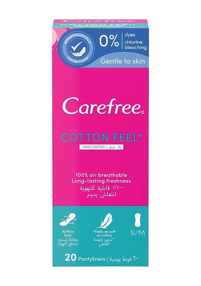 Carefree, Günlük Ped, Pamuklu, Parfümsüz, 20&apos Li 43499764