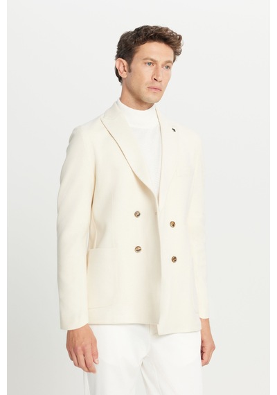 Altınyıldız Classıcs 360 Erkek Ekru Slim Fit Dar Kesim Kırlangıç Yaka Torba Cepli Kruvaze Ceket Altınyıldız Classıcs 360 Erkek Ekru Slim Fit Dar Kesim Kırlangıç Yaka Torba Cepli Kruvaze Ceket