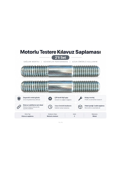Algaride Motorlu Testere Kılavuz Saplaması 2 Li Set 4500 5200 5800 Uyumlu Dayanıklı Metal Sabitleme Saplaması