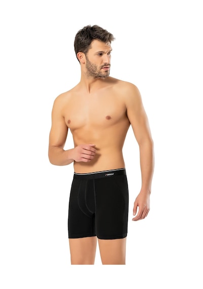 Erdem Erkek Pamuk Elastan Uzun Boxer 1470 - 6 Adet Siyah