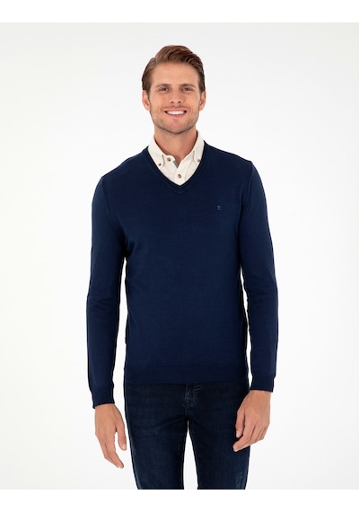 Pierre Cardin Erkek Açık Lacivert Kazak /triko 50296622-vr059 Açık Lacivert