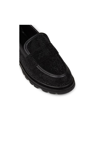 Deery Kadın Siyah Taşlı Loafer Ayakkabı - Ka515zsyhe01 Siyah