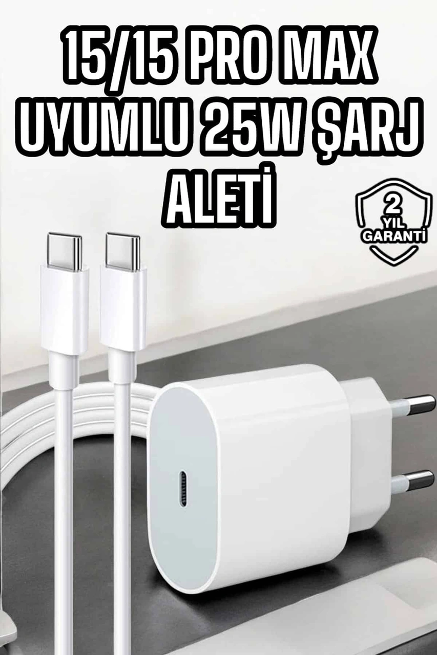 İos Uyumlu Type-c Girişli Hızlı Şarj 15/15 Pro Max Adaptör Ve Kablosu Standart