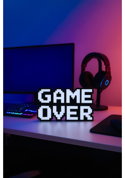 Modern Game Over Kabartmalı Süs Dekoratif Obje, Duvar & Masaüstü Aksesuarı,hediye 15x8.5 Cm