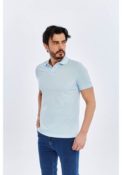 Süvari Slim Buz Mavisi Erkek Polo Yaka T-shirt Ts1014000474 Buz Mavi