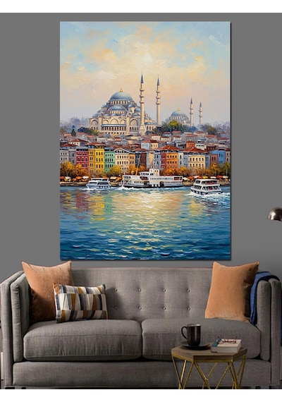 Ahşap Tablo İstanbul Boğazı Ve Camii Manzarası Çocuk Odası Tabloları