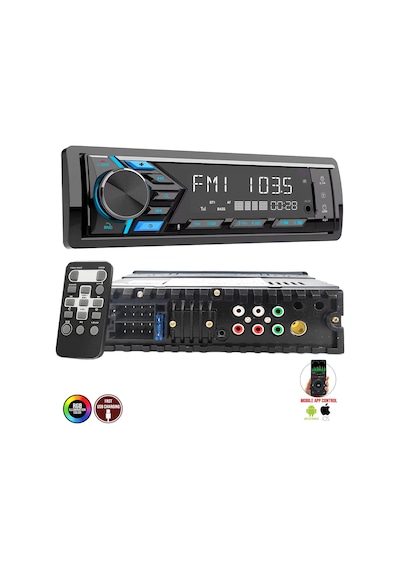 Megavox Mgx-x600 Dsp Oto Teyp 4x60 Watt Bluetooth Mobil Aplikasyon Usb Fm Aux 7 Renk Ekranlı