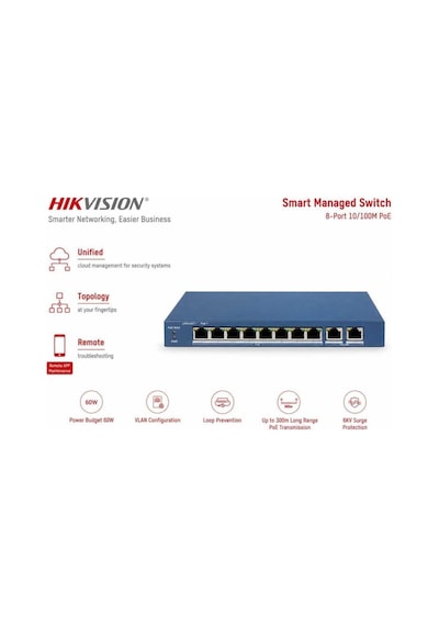 Ethernet Switch Smart Managed Poe 8+2
